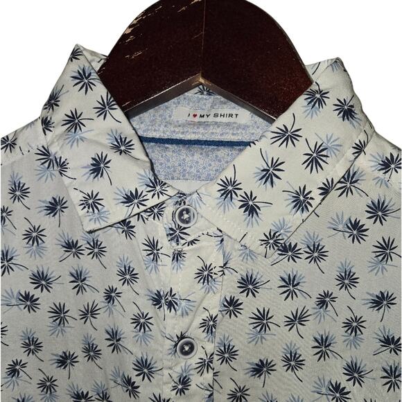 BlueBack Threads Button-Down w Palm Tree Pattern - Small 0029 - Picture 3 of 9